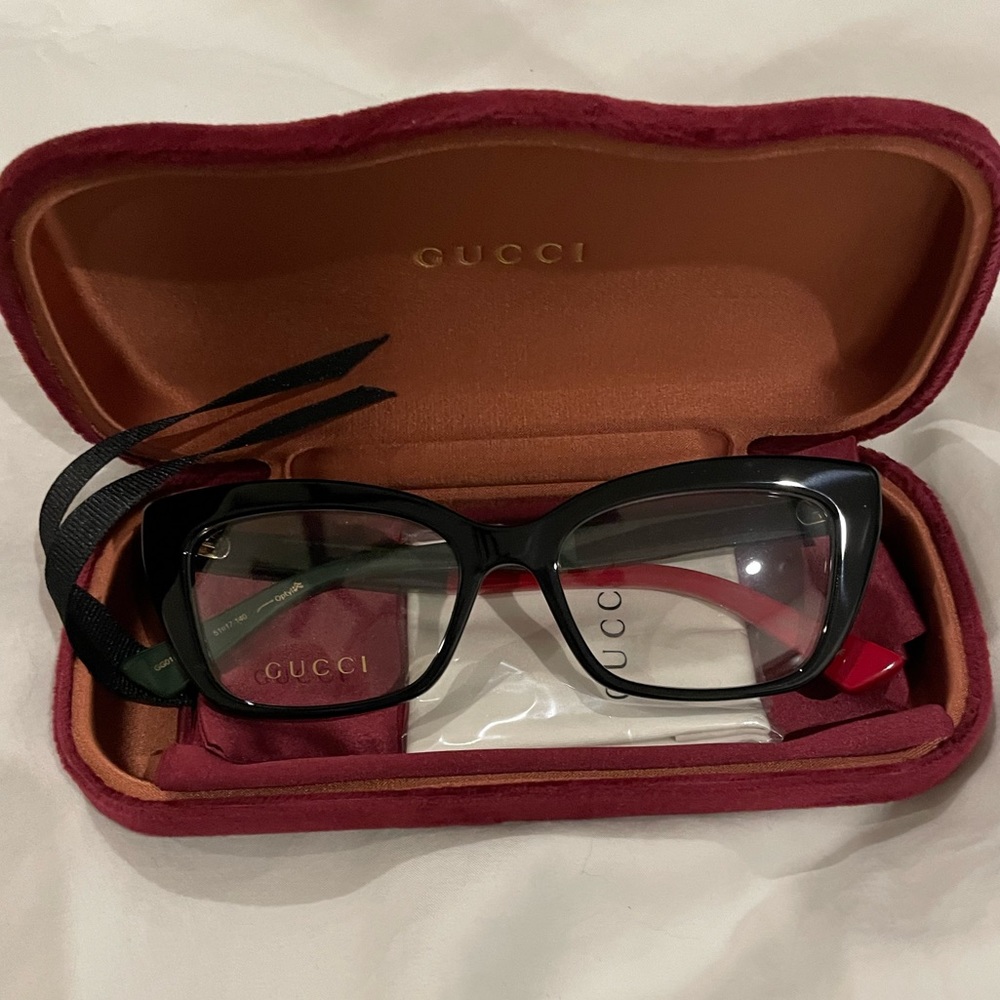Gucci GG 0165 O- 003 BLACK Eyeglasses Frames - Picture 8 of 12